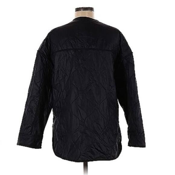 Abercrombie & Fitch Coat Jacket Quilted Liner Black Patch Pockets Boxy Puff - Picture 4 of 10